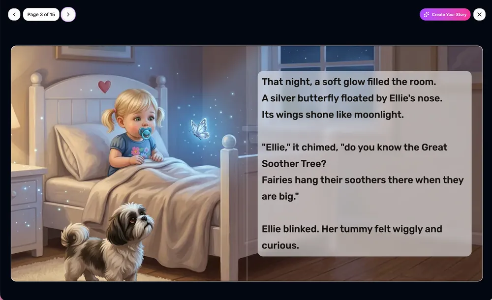 Example spread from a Lullaby.ink book
