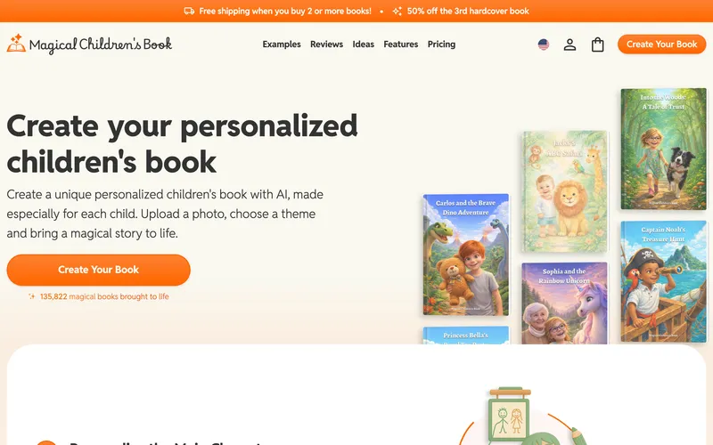 Magical Children's Book landing page